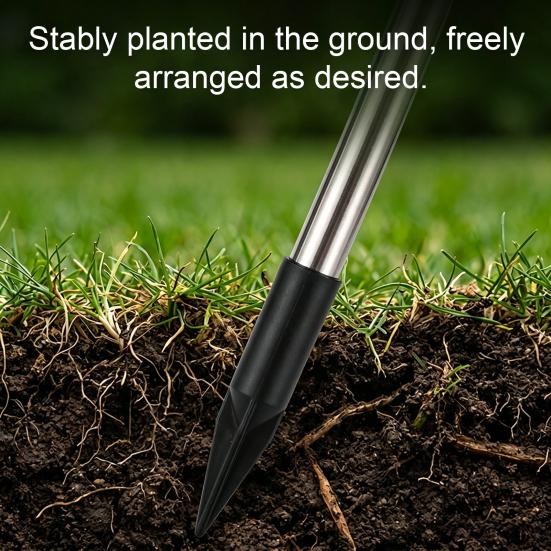 Stainless Steel Ground Stake Lamps 2Pcs Artificial Flower Solar Lights, Lily Bamboo Wisteria Garden Lights Powered Firefly Waterproof Pathway