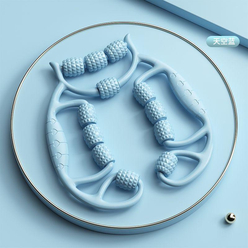 

12 раундов кругового массажа для похудения мышц ног, растяжки и расслабления, оборудование для похудения ног, артефакт для похудения ног, круговой зажим для ног синий