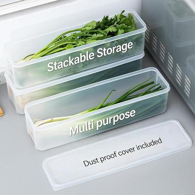 Sealed Refrigerator Storage Box Fresh Keeping Clear Food Container BPA Free for Kitchen Fridge Organization