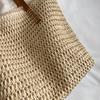 Woven Straw Tote Bag with Leather Handles Large Capacity Summer Beach Bag Women's Casual Handbag Everyday Use