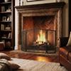 Folding Fireplace Screen, 3 Panels, 107 x 60 cm, Black Metal