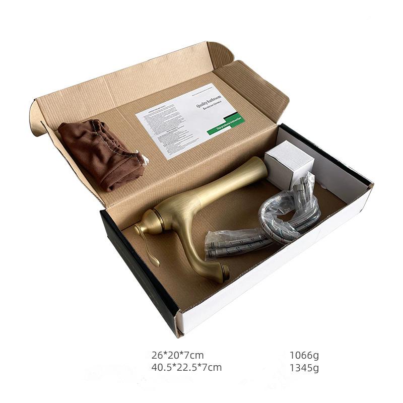 Antique Bathroom Faucet Basin Faucets Brass Hot & Cold Bathroom Sink Faucet Deck Mounted Lavotory Faucet  Mixer Water Tap