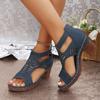 Large size thick heel sandals women's summer new TEUM word belt hollow sandals women