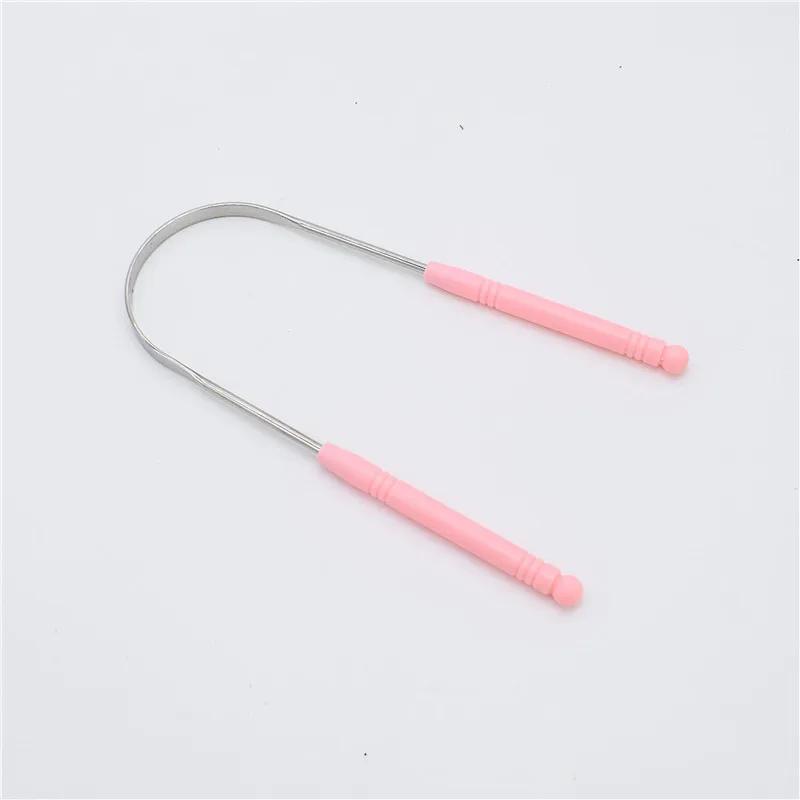 

U-Shaped Tongue Scraper Stainless Steel Two-Color Tongue Coating Cleaner Metal Fresh Breath Oral Hygiene Care Tool 1 Dental