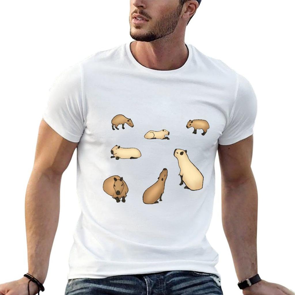 A Bunch of Capybaras T-Shirt Casual Basic Short Sleeve T-Shirt