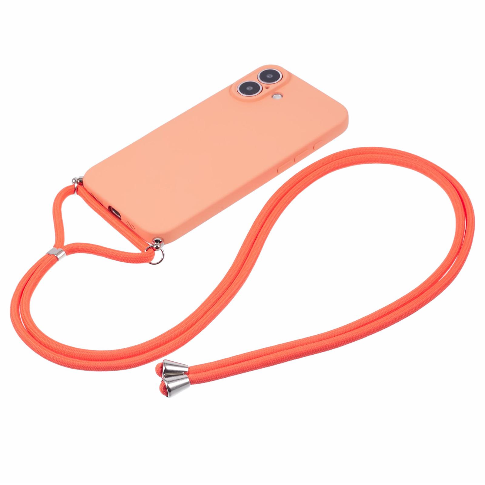 

Чохол для iPhone 16 з TPU, підкладка з волокна, стійкий до подряпин, чохол для телефону зі шнурком-ланцюжком