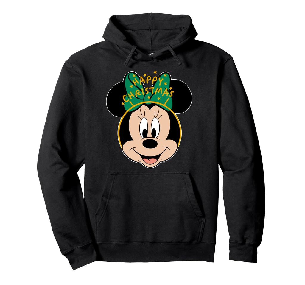 Disney Minnie Mouse Happy Christmas Holiday Headband Hoodie