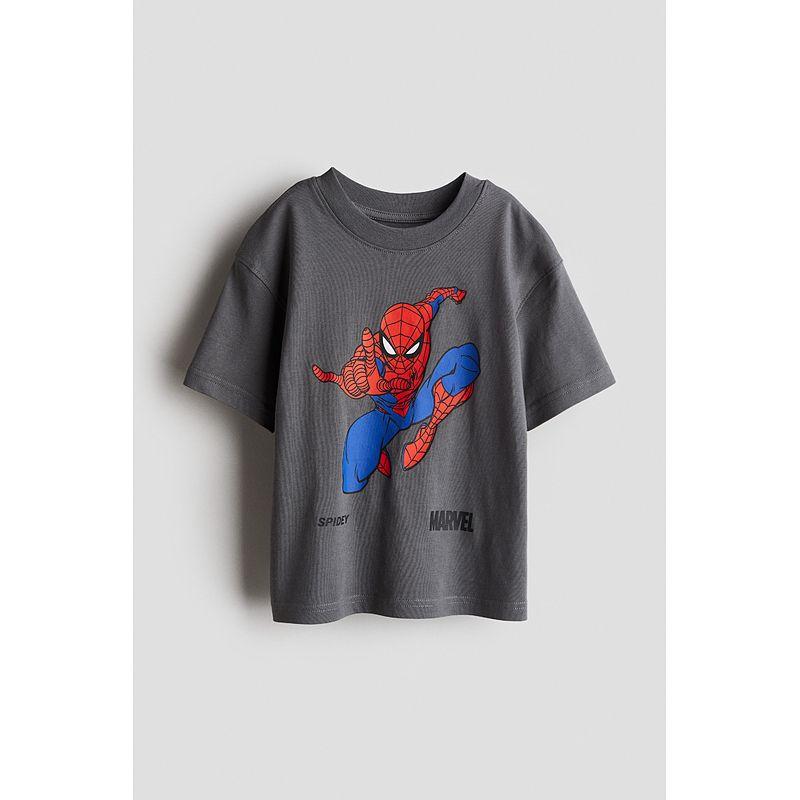 

[Серия Disney] HM Детская одежда Футболка для мальчиков 25 Лето Новинка Стич Свободный принт Короткий рукав 1117472 Dark gray/Spiderman 150/76(10-12Y)