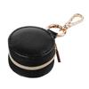 Portable Faux Leather Jewelry Storage Box with Zipper Closure - Compact Round Design, Travel Bag Pendant Earring Ring StorageBox