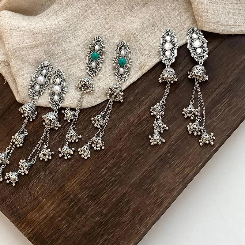 1pcs Light Luxury Tassel Side Bangs Clip, Vintage Ethnic Style Hair Clip, Women'S Versatile Hair Accessory Hair Clip