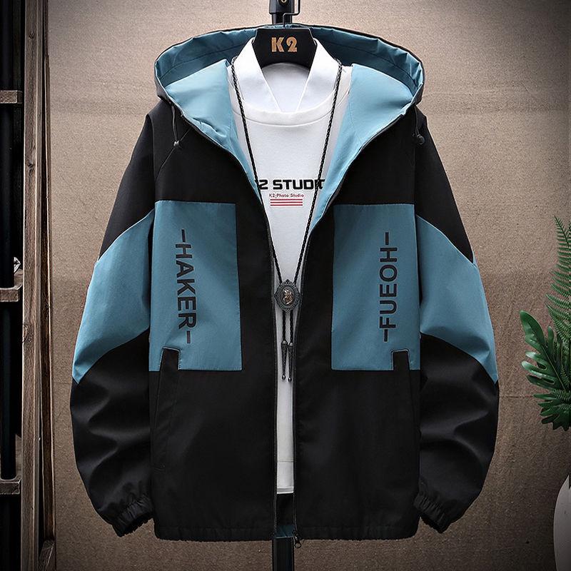 Pánská trendy pracovní bunda s kapucí v korejském stylu pro teenagery