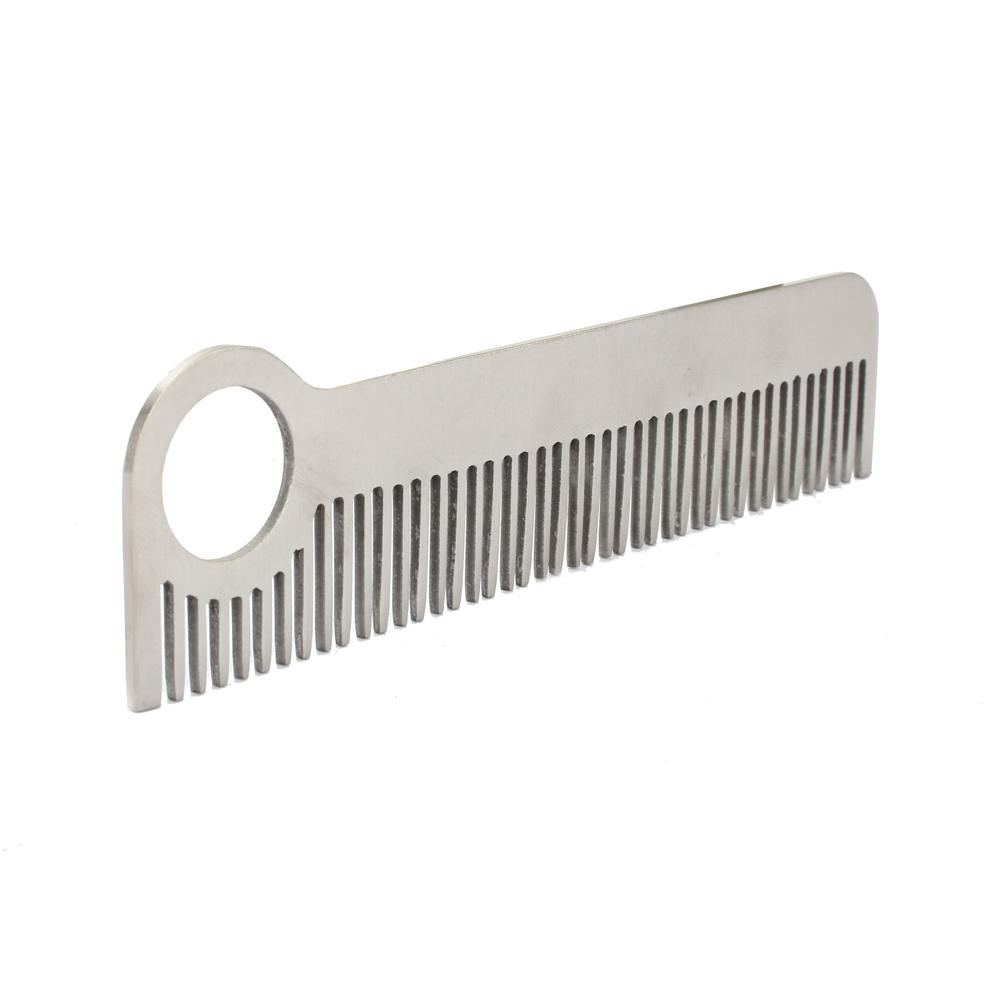 Pocket Tool Stainless steel Matte Minimalist Engraved Metal Hair Mustache Comb