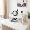 Double-Layer Plastic Desktop Organizer for Office, Cosmetics, and Dorms