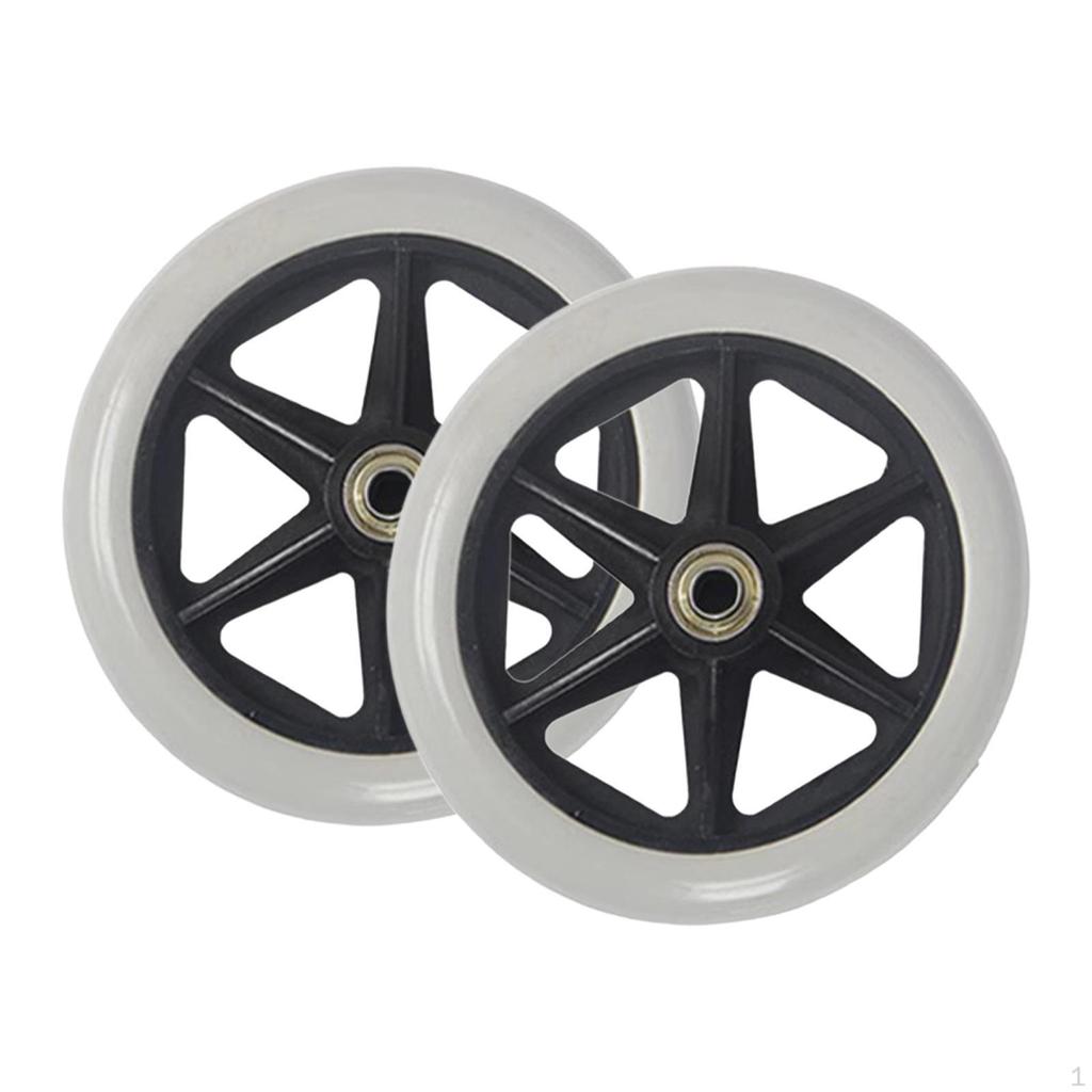 2x Rueda de Silla de Ruedas Delantera Reemplazo Suave de Alta Resistencia para Andadores