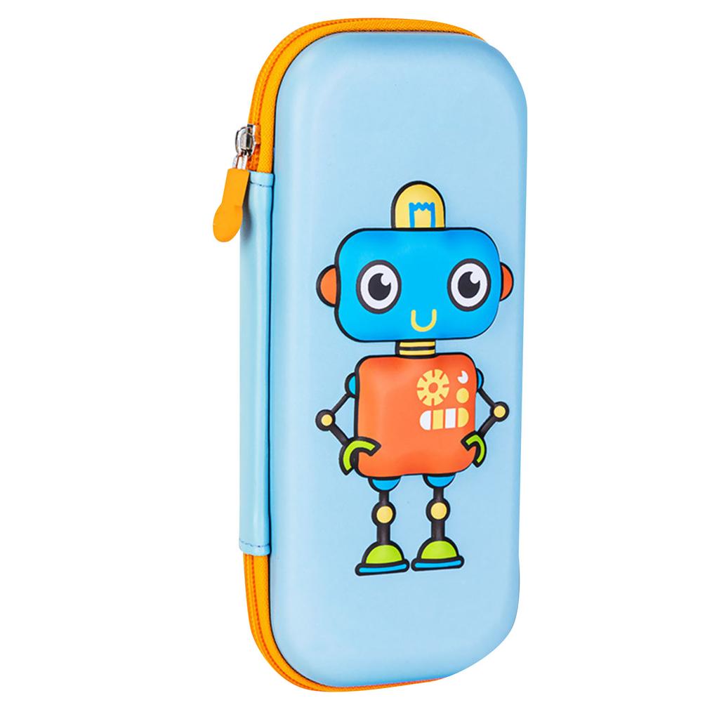 3D Robot Pencil Case Kids Cartoon Pencil Box EVA Large Capacity Pen Holder Portable Pencil Pouch