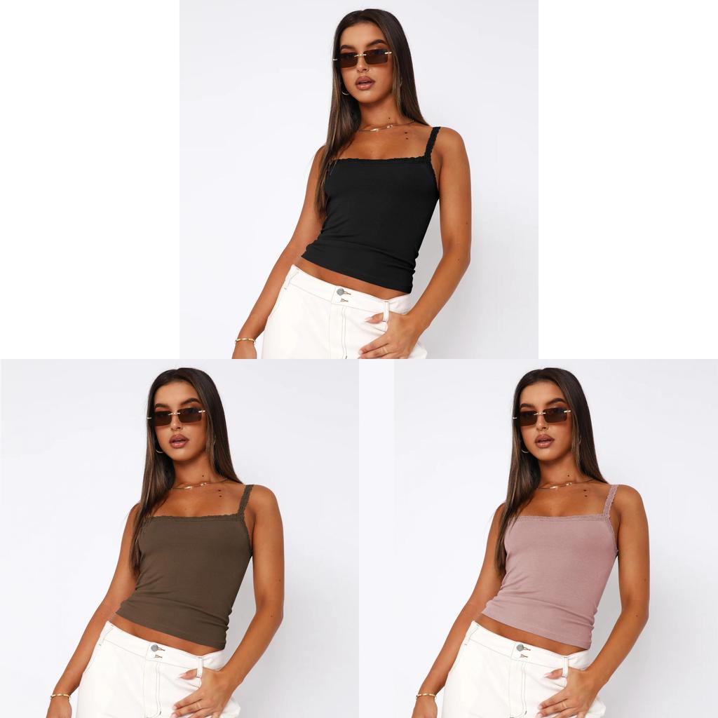 Sexy Lace Cami Top For Women With Stretch Fabric Summer Streetwear For Adults