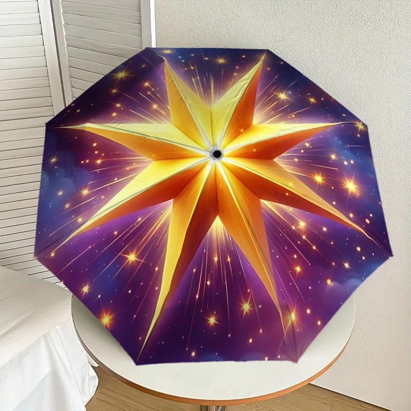 

1pc Celestial Star Print Automatic Folding Umbrella, Heavy-Duty 8-Rib Construction, Perfect for Everyday yy251114127