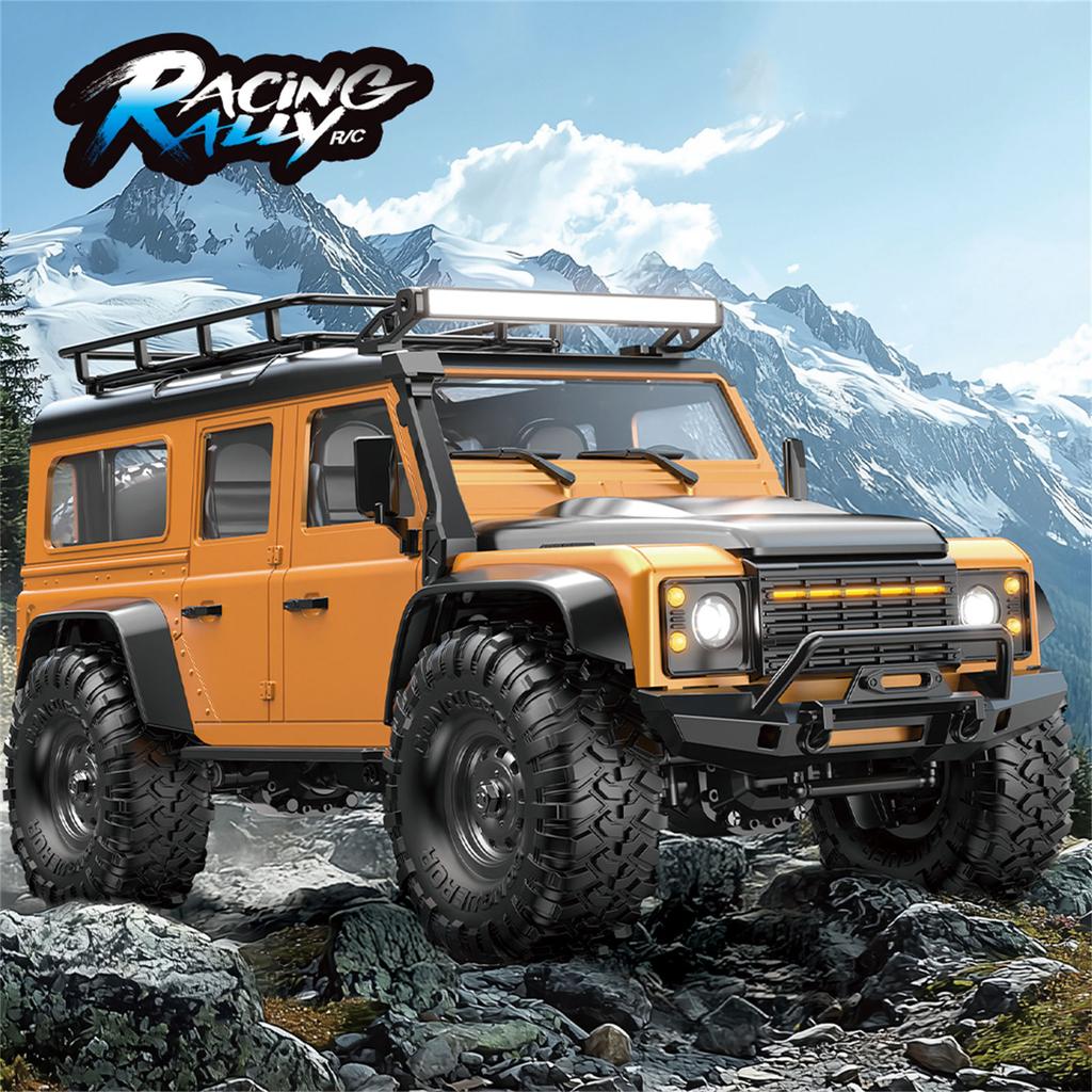 1/16 Remote Control Crawler Truck Toy 4WD All Terrain Waterproof Wireless Control Climbing Car Toy with LED Roof Light