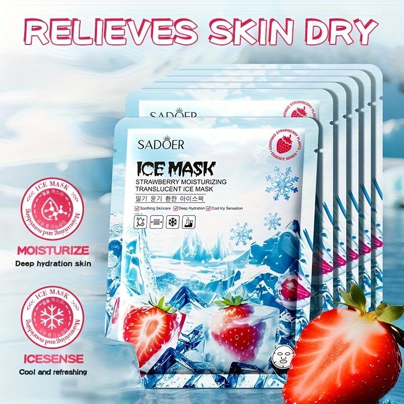 Strawberry Hydrating Ice Mask,Moisturizing and Hydrating Ice Sheet Mask,Refreshing and Hydrating,Suitable for All Skin Types