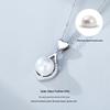 Korean Style Sterling Silver 925 Water Drop Heart Pearl Necklace - Light Luxury Gift for Girlfriend