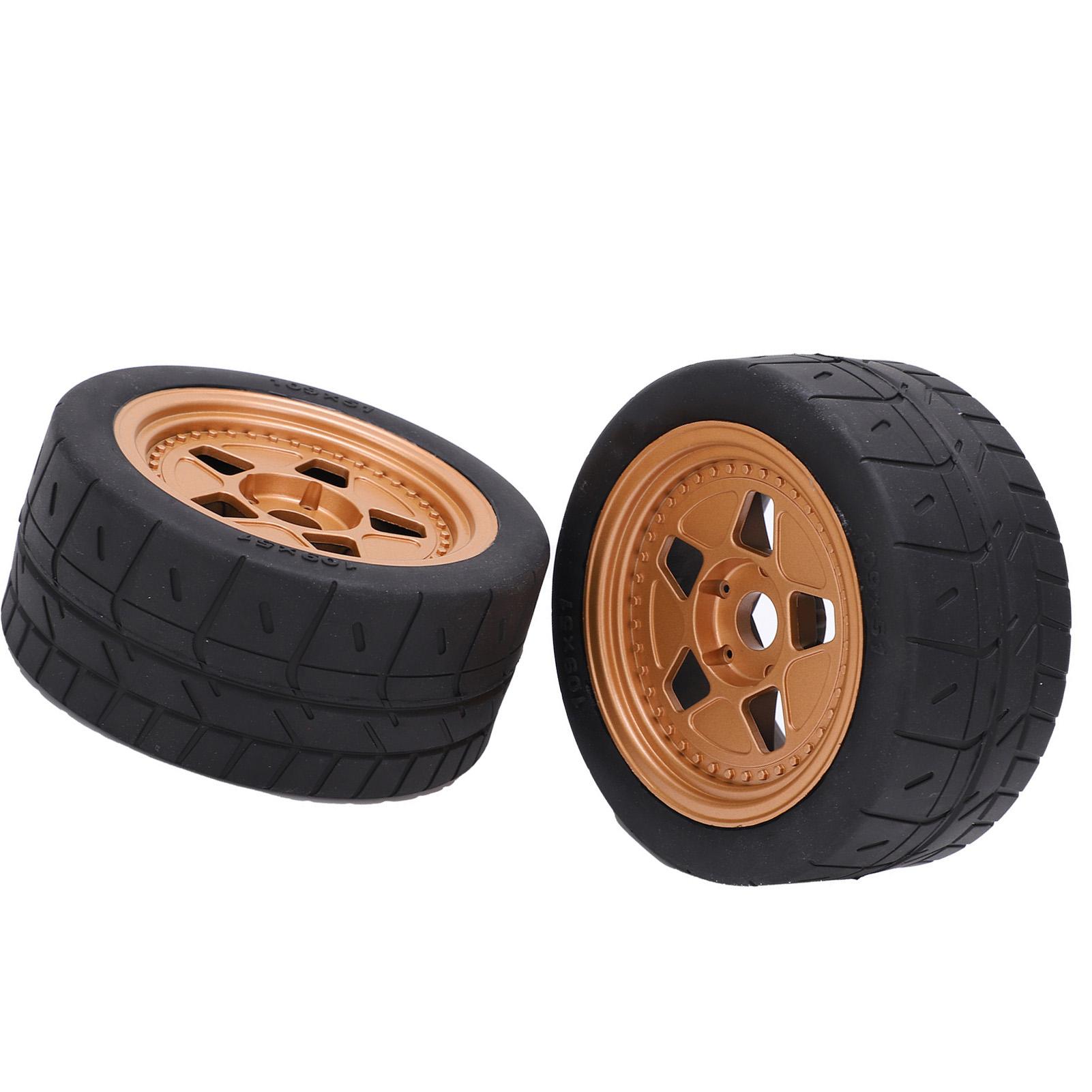 

2pcs 17mm Hex RC Wheels and Tires 5 Spoke Tires and Rims for ZD Racing 17 RC Flat Sports Cars