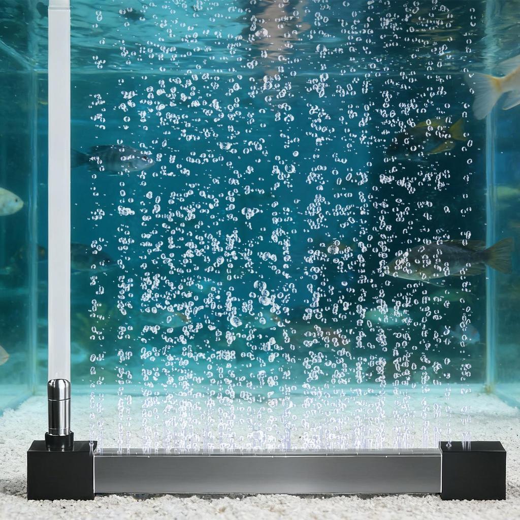 Aquarium Bubble Bar Quiet Aluminum Alloy Self-Sinking Strip Diffuser Air Bubble Curtains Wall For Freshwater Saltwater