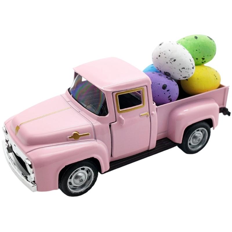 Easter Truck Decors with Eggs Table Decors Easter Farm Pickup Truck Decors