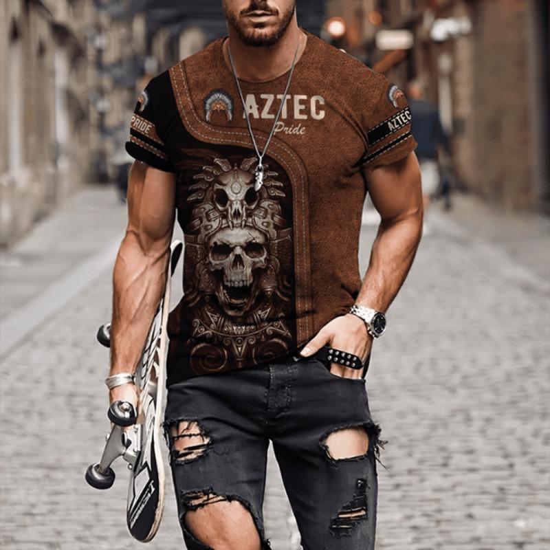 Mexico Skull Graphic Mens T-Shirts For Men 3D Printed Summer Tops Short Sleeve O-nack Fashion Casual Oversized Tee Shirts Unisex