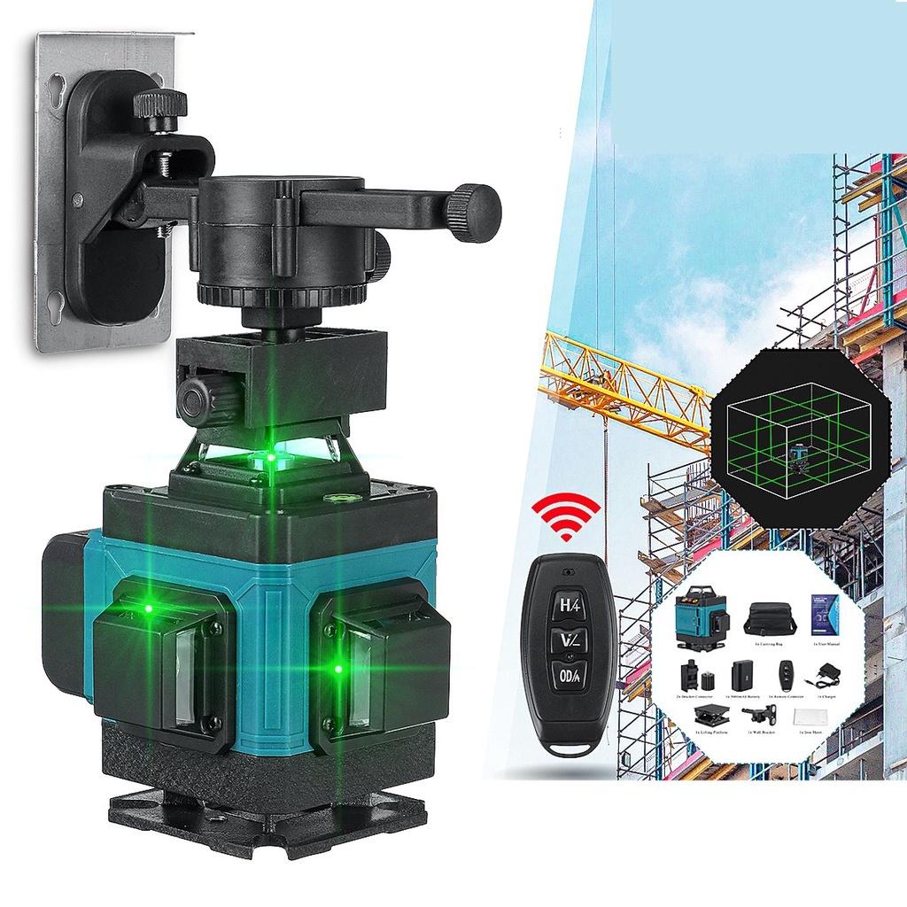 3D/4D 8/12/6lines Green laser level with Storage Box 5000mAh Lithium Ion Battery Green Wires Laser Level