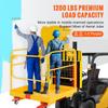 SucceBuy 1200lbs Forklift Safety Cage Folding Security Platform with Lockable Swivel Wheels Holds 1 To 2 Adults for Aerial Work