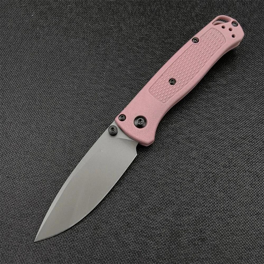 BM Mini 533 533bk EDC Folding Knife Lightweight Pocket Knife Manual Thumb Studs Open Plain Edge Coated Fiberglass Handle