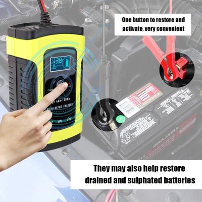 Car Battery Charger 110V 220V 12V 6A Intelligent Fast Power Digital LCD Display