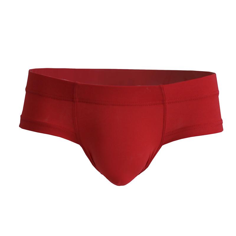 European Men's Cotton Briefs with U-Pouch and Low Rise Waistband In Solid Colors