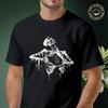 Skull Design Printed Motorcycle T-Shirt Men Hip Hop Streetwear Unisex Casual Fashionable Short