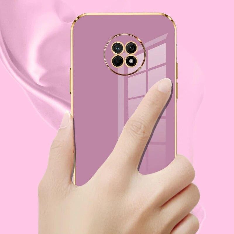 Dla Huawei Y9a Case luksusowe kwadratowe poszycie Huawei Nova Y9a etui na telefon FRL-22 L23 odporna na wstrząsy miękka TPU silikonowa tylna pokrywa Fundas