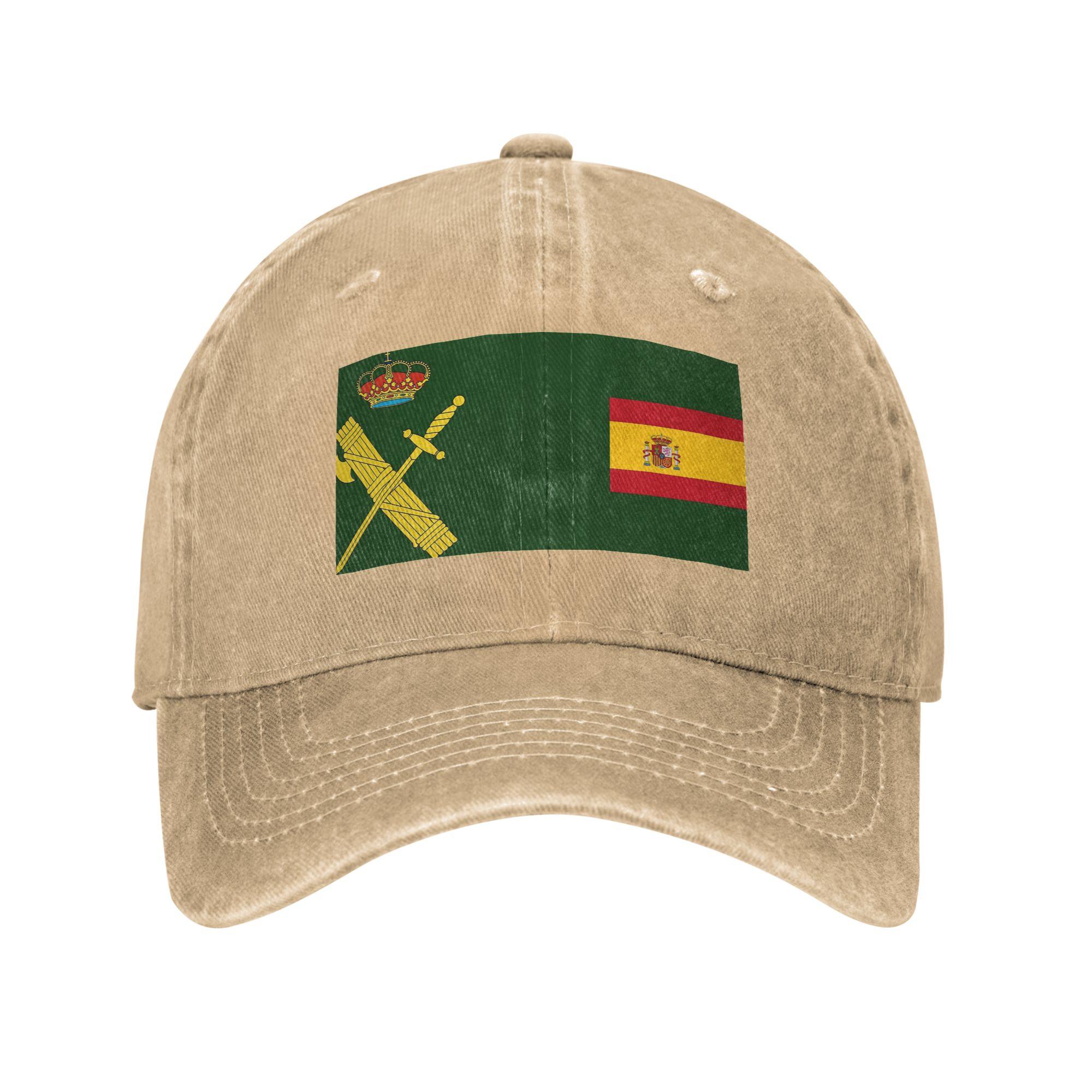 

Spain Flag Plus Emblem Civil Guard Denim Fabric Cap Casual Baseball Caps Adjustable Hat Summer Unisex Baseball Hats One Size