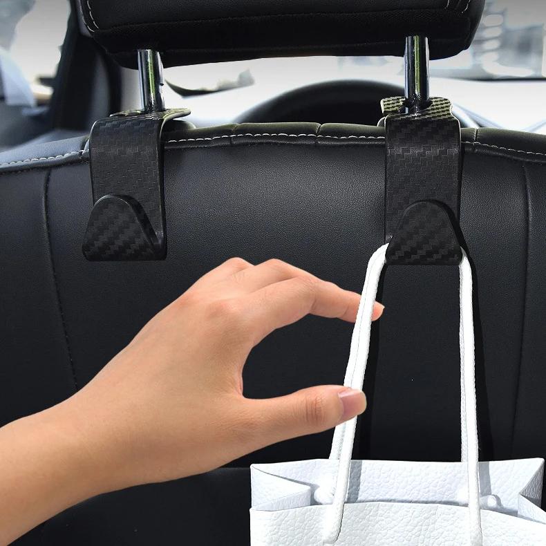 1/2/4Pcs Universal Black Car Seat Headrest Hook Storage Hanger Car Vehicle Back Seat Organizer Holder Car Interior Accessories
