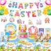 Easter Bunny Theme Party Supplies Easter Decoration Easter Party Banners Disposable Cutlery Arrangement