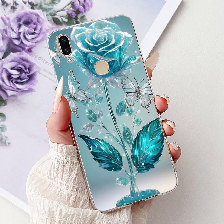 Für Vivo V9 Youth Hülle 1727 1726 Niedliche Liebesherz Bemalte Abdeckung Weiche Dünne Handyhülle Für Vivo Y85 Y89 V 9 Youth VivoV9 6GB Fundas