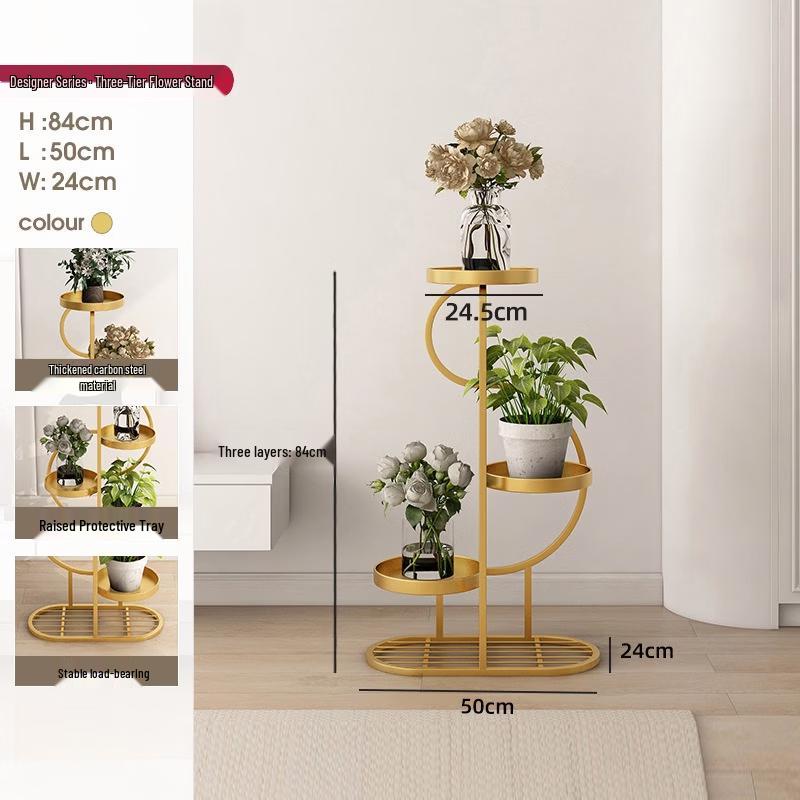 

Movable 3-Tier Metal Flower Stand