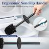 Stainless Steel Freestanding Toilet Bowl Brush and Holder With Long Handle for Bathroom Storage Organization Deep Cleaning Brush