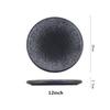 Steak plate plate Household creative black sushi Commercial Japanese food Dim sum flat plate breakfast dishes and plates sets