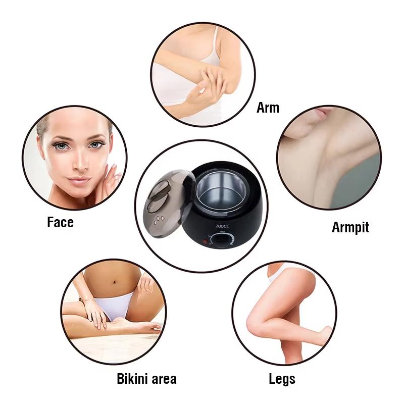 200ml Therapy Machine Wax Warmer Portable Electric Hair Removal Kit Facial Bikini Area Armpit- Melting Pot Hot Wax Heater