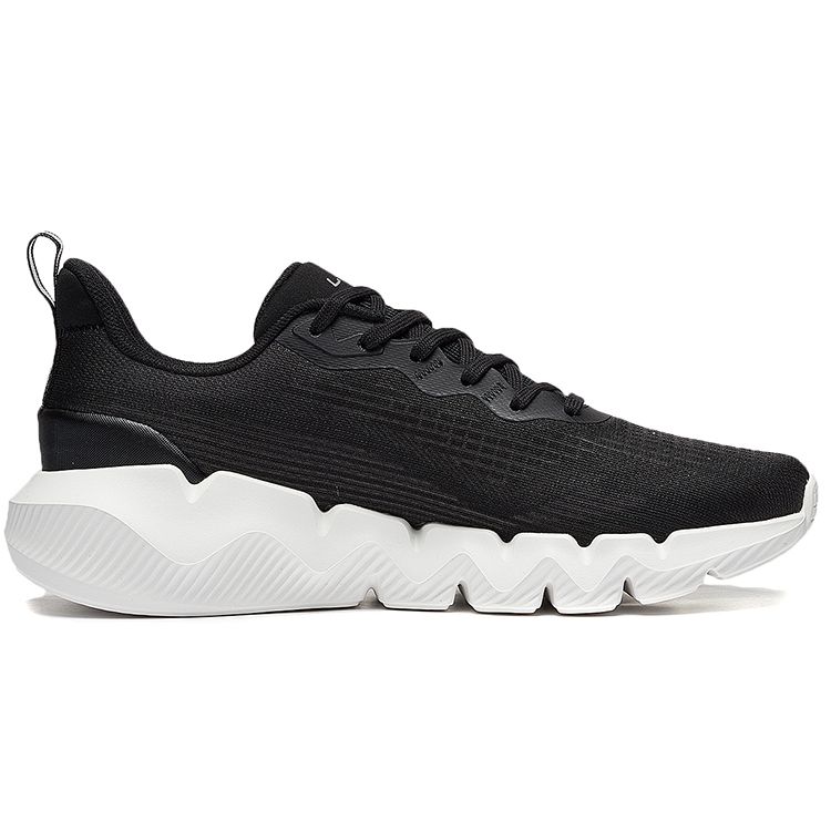 LiNing Dynamic Fabric TPU Reflective Letter Low-Top Running Shoes Men Sneakers Black ARST045-1
