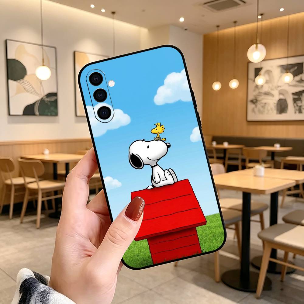 Cartoon Z-S-noopy-PC Phone Case For Samsung Galaxy A73,A72,A71,A70,A53,A52,A51,Others Soft Black Cover