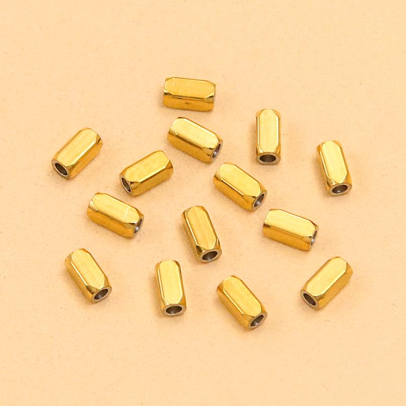 Gold & Stainless Steel Spacer Beads - 2 Colors, 6 Sizes - Rectangular Jewelry Accessories for Necklaces & Bracelets