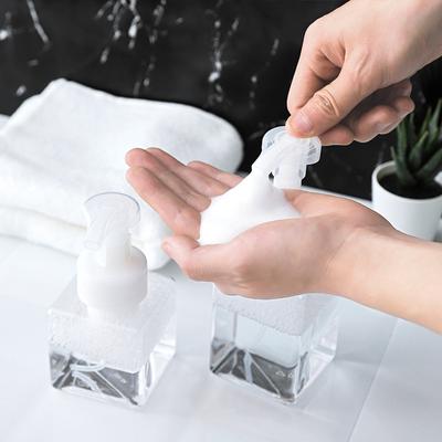 Distributeur de Savon Moussant 250/400ml Bouteille à Pompe Rechargeable Plastique pour Savon Liquide Shampoing Gel Douche Portable pour Salle de Bain Voyage