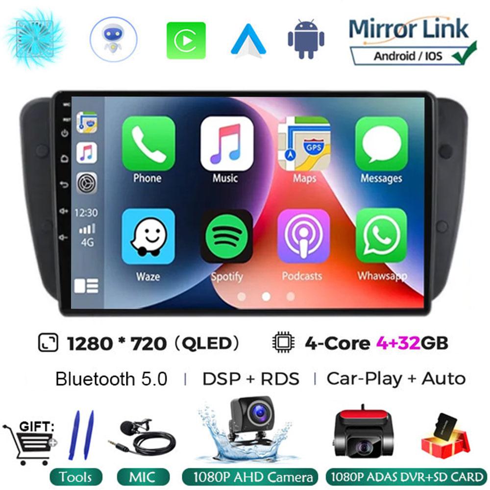Android 14 Car Radio For Seat Ibiza 6j 2009 - 2012 Multimedia Video Player QLED Touch Screen GPS Navigation Carplay Auto Stereo