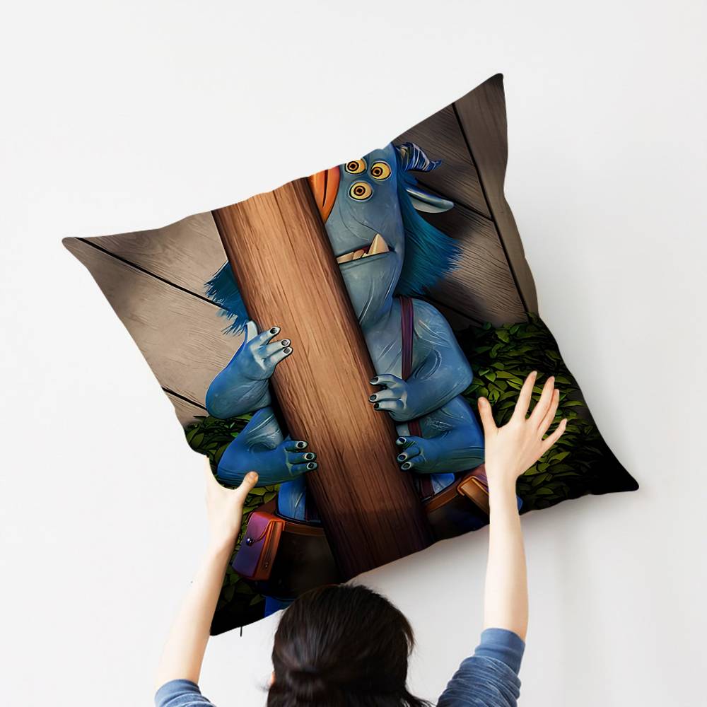 Anime Trollhunters Pillow Covers Cartoon Sofa Decorative Home Double-sided Printing Short Plush Cute Cushion Cover