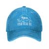Women Want Me Fish Fear Me Baseball Cap Vintage Distressed Denim Meme Sun Cap Men Women All Seasons Travel Adjustable Caps Hat